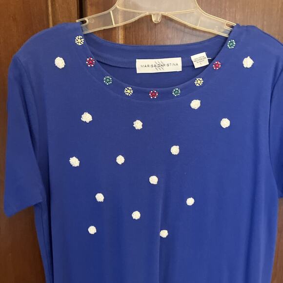 Marisa Christina Dress / Cardigan Set Outfit Women’s Size XL Large Snowman Blue - Picture 13 of 14